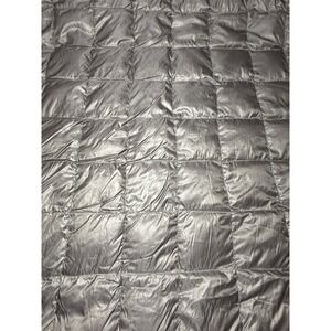 Blue Ridge Down Puffer Throw Blanket Metallic Bronze Packable Quilted Camping